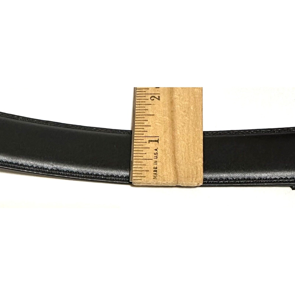 Perry Ellis Belt Men's Size L 38-40 Black Bonded Leather Stitches Edges - Picture 7 of 8